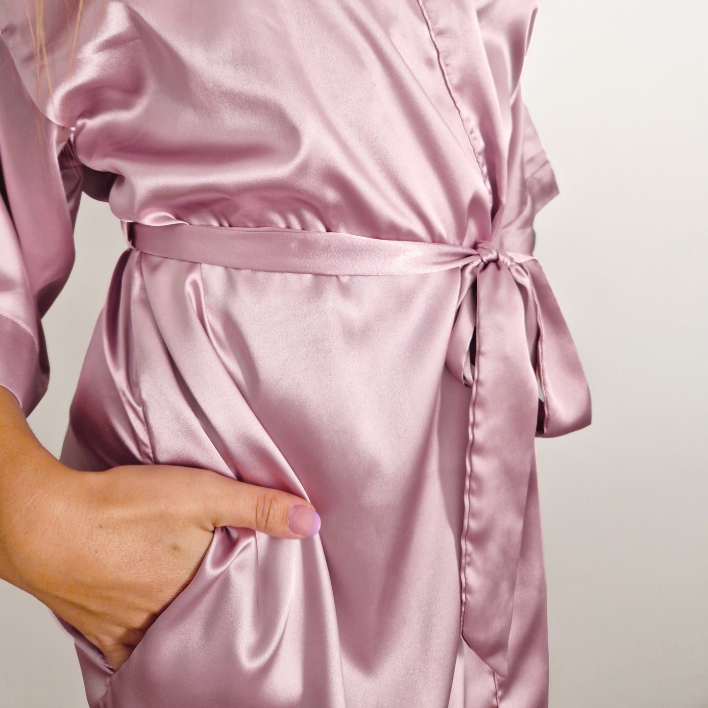 Kimono Satijn Oud Roze One-Size